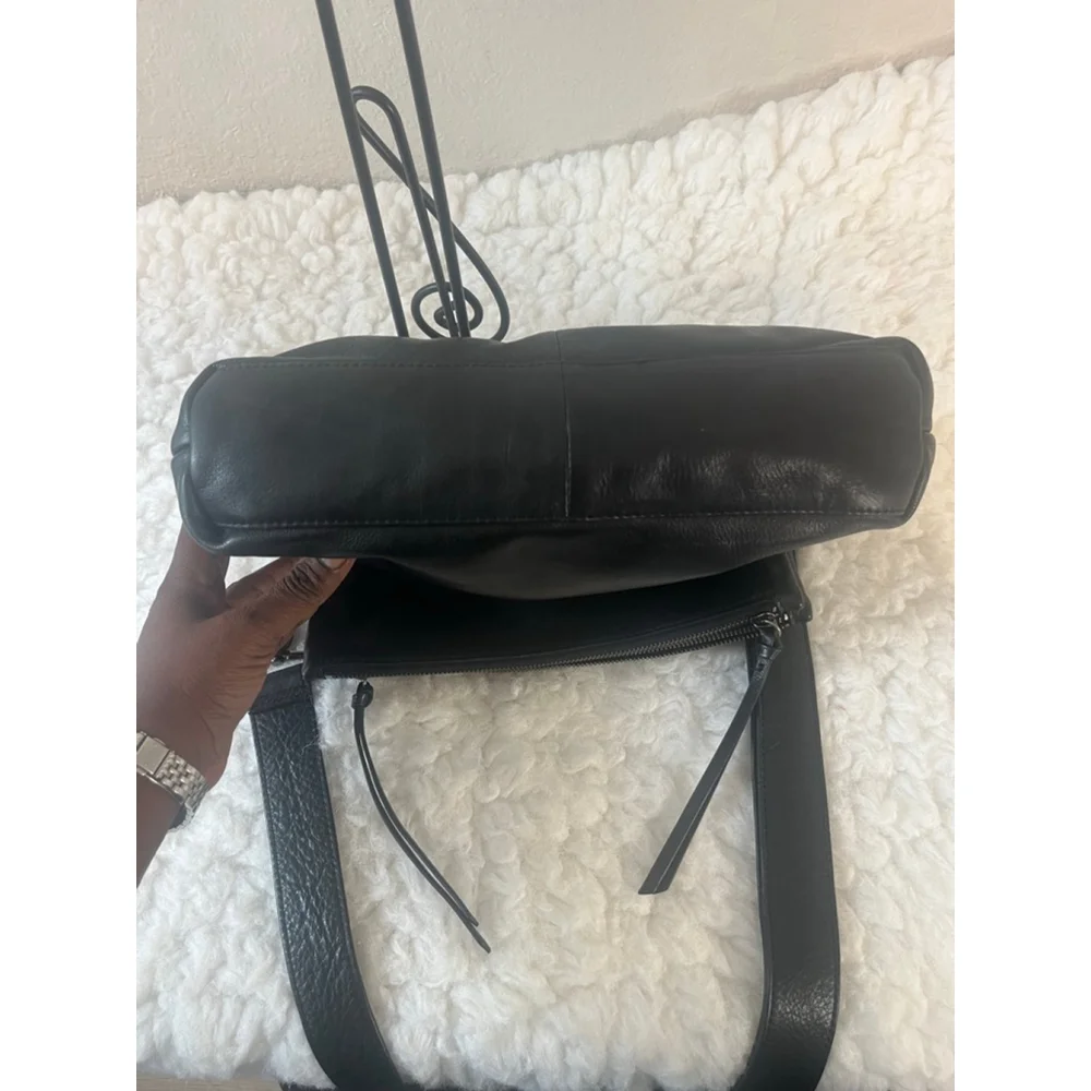Margot Mickey Double Zip Fold Over Dark Green Leather Hobo or Crossbody bag
